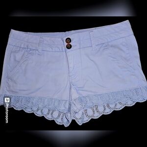 BKE Baby blue lace shorts. Size 29.